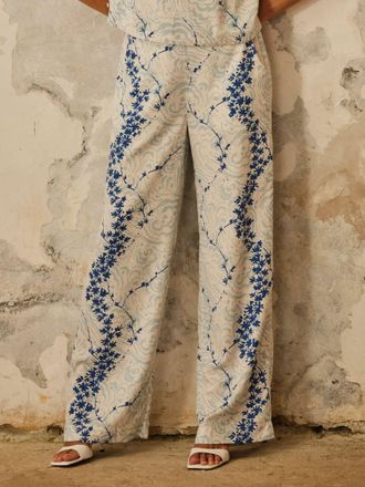 Fat Face FatFace V & A FatFace Ivory Archive Petals Jolene Wide Leg Trouser