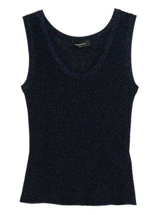 Fabiana Filippi Blue Scoop Neck Top