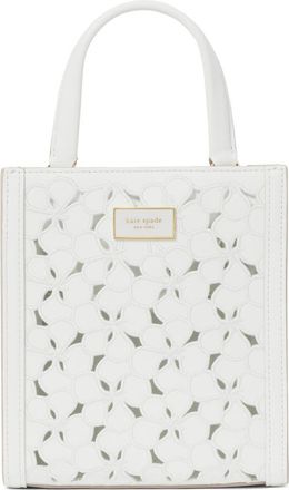 Kate Spade New York mini manhattan eyelet leather crossbody bag in True White at Nordstrom