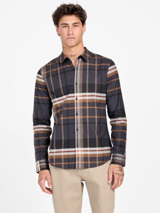Guess Henry Plaid Long-Sleeve Shirt