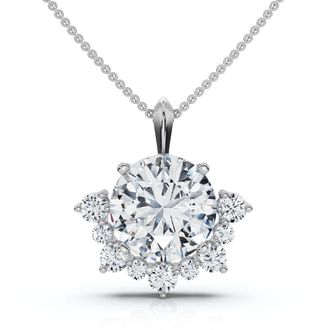 Pompeii3 Certified 3.25Ct Diamond Pendant 14k Gold 18 Womens Necklace Lab Grown FG/VS