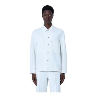 Christophe Lemaire Cotton Twill Overshirt - Heren - Spijkerjassen - Wit - L - Katoen - Jassen
