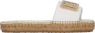 Love Moschino Leather Espadrille Slides