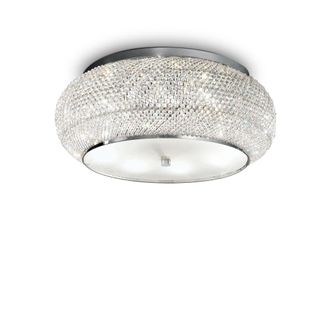 Ideal Lux L&aacute;mpara de techo de diez luces. cromado
