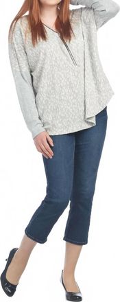 Papillon Leopard Print Top With Zip In Grey