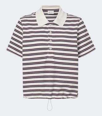 The Upside Sophie Cropped striped piqu&eacute; polo shirt