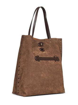 Zanellato Womens Tote Bag Aspasso Brown Bovine Leather Handbags Hand