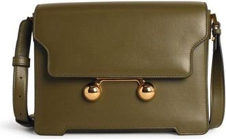 Marni Medium Trunkaroo Shoulder Bag In Green Leather