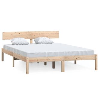 Berkfield Home Bed Frame Solid Wood 120x190 cm Small Double in Light Tan