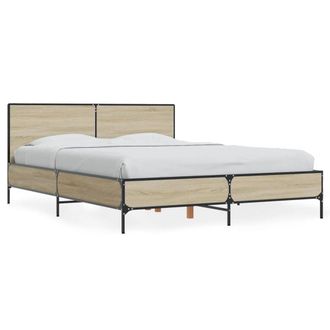 Berkfield Home Bed Frame without Mattress Sonoma Oak 120x200 cm in Brown | Size: Small Double