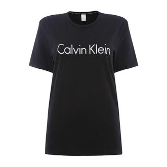 Calvin Klein Katoenen uniseks T-shirt met logo voor volwassenen (Zwart)