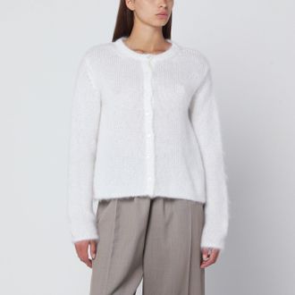 Loewe White mohair-blend cardigan