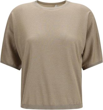 Brunello Cucinelli Beige Knitted Crew Neck Sweater
