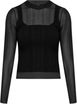 Sportmax Buono Top - Dames - Longsleeves - Zwart - M - Polyester - Tops
