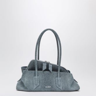 The Attico La Passeggiata Small washed denim top handle bag