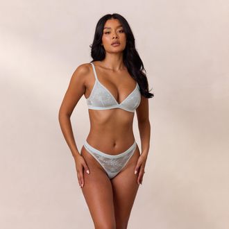 Lounge Lace Triangle Bralette - Blauw - XXL