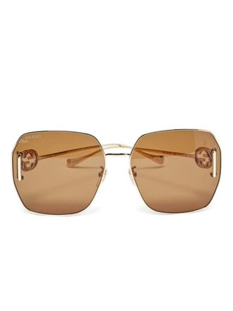 Gucci interlocking-GG sunglasses - Gold
