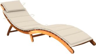 vidaXL Tumbona De Jard&iacute;n Vidaxl Con Coj&iacute;n, Madera Maciza De Acacia