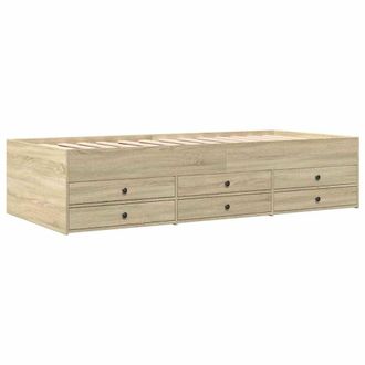 Berkfield Home Versatile Daybed with Drawers without Mattress Sonoma Oak 100x200 cm in Light Tan