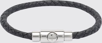 Ferragamo Bracciale in pelle di vitello intrecciata con chiusura metallica e logo