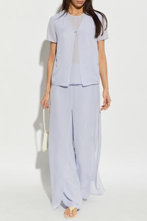 Emporio Armani Trousers Made Of Combined Materials, Womens, Purple