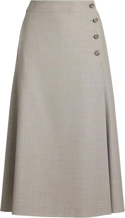 Ralph Lauren Collection Gonna midi con bottoni - Grigio