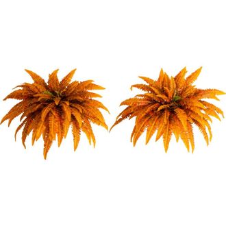 Nearly Natural 48-in Autumn Artificial Fall Boston Fern - Set of 2 in Orange at Nordstrom