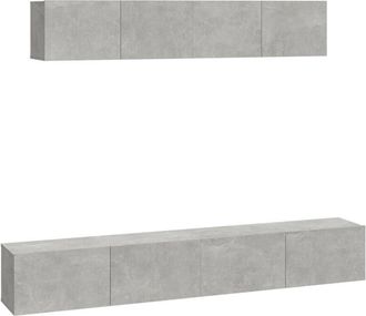 vidaXL Vidaxl - 4 Piece tv Cabinet Set Concrete Grey Engineered Wood