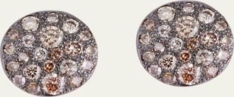 POMELLATO 18K Rose Gold Sabbia Stud Earrings with Brown Diamonds
