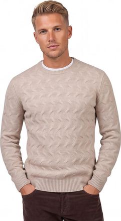 State of Art Trui Beige effen wol textuur gebreid