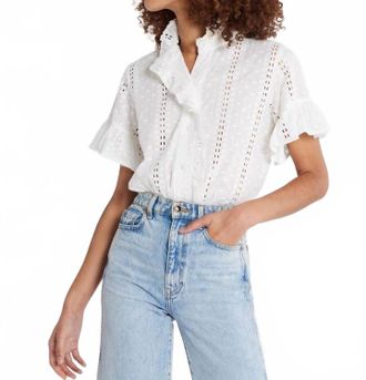 Mille Vanessa Top In Pearl Eyelet