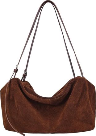 Generic Womens Leather Shoulder Bags Ladies Soft Cowhide Crossbody Bag Female Commuting Handbag(Coffee)