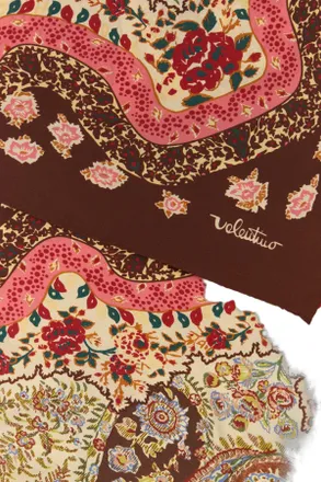 Valentino Garavani Silk Printed Foulard Scarf - Multicolor