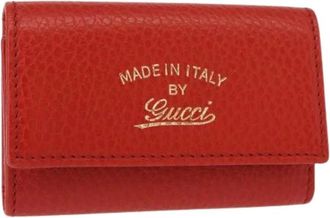 Gucci Pre-owned Accessories, female, Red, Size: ONE SIZE Pre-owned Leather Key-holders