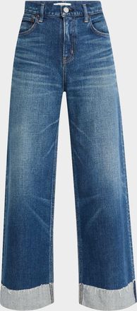 Moussy Vintage Levittown Wide-Leg Cuffed Jeans