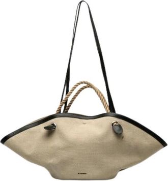 Jil Sander Pre-owned Sombrero Satchel - Dames - Vintage Shopper - Beige - ONE Size - Leer - Vintage