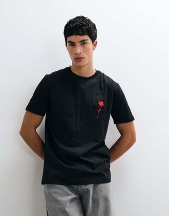 HUGO BOSS HUGO Red T-shirt regular fit con stampa grafica nera-Bianco