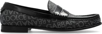 Dolce & Gabbana Logo Jacquard Fabric Loafers