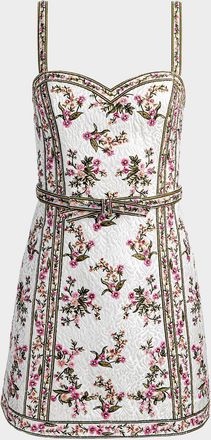 Alice & Olivia Katia Embroidered Jacquard Mini Dress