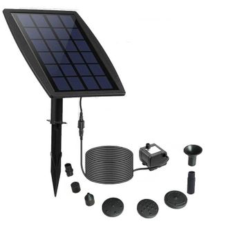 OEM Fuente Solar, Fuente Flotante Solar De Exterior De 2,5 W Para Montar Uno Mismo, Nueva Bomba Solar Para Estanques Con 8 Boquillas Y Cable De 3 M, Fuent