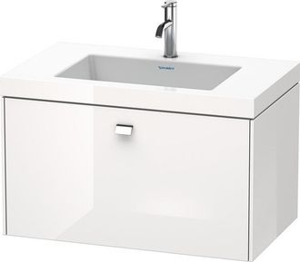 Duravit Lavabo Para Muebles Duravit Brioso C-bonded Con Base Mural 80,0x48,0 Cm, 1 Caj&oacute;n, Sin Rebosadero, Con Banco Para Grifos, 1 Agujero Para Grifos, Color 