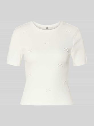 Only Slim Fit T-Shirt aus Baumwoll-Mix Modell FEMKE in Weiss, Gr&ouml;&szlig;e XL