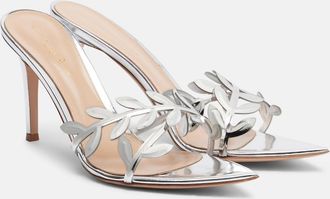 Gianvito Rossi Flavia metallic leather mules