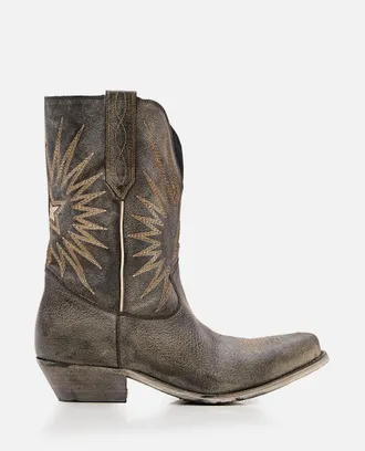 Golden Goose Black Leather Western Boots