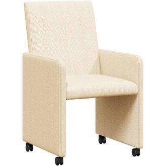 vidaXL Sillas de Comedor con Ruedas 2 pcs Crema 57 x 66 x 94 cm vidaXL