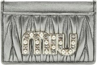 Miu Miu Pre-owned Wallets, female, Gray, Size: ONE SIZE Pre-owned Leather Wallet