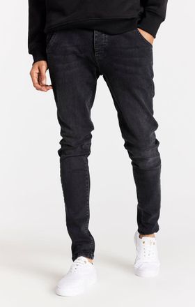 Siksilk Vaquero ajustado lavado negro para hombre SikSilk XS