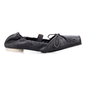 Maison Margiela Ballerinas, female, Black, Size: 10 US Square-toe Leather Ballerinas