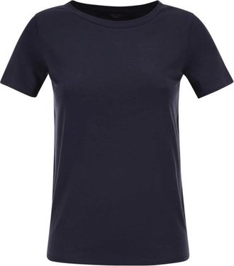 Max Mara Klassiek T-shirt met ronde hals - Dames - T-shirts - Blauw - S - Katoen - Tops