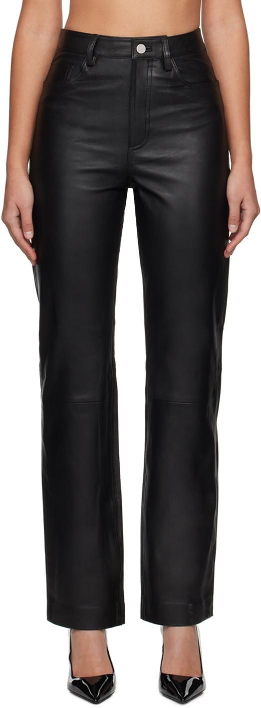 パンツ Michael Kors Black Pants with Belt Loops in Leather Woman Michael Kors Black Pants With Belt Loops In Leather Woman